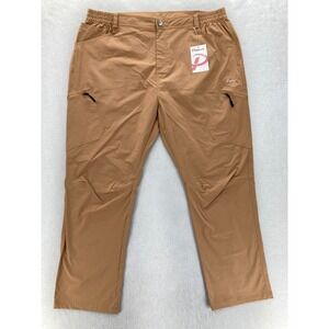 Pudolla Performance Hiking Cargo Pants Mens 3XL Brown Stretch Nylon Outdoors NWT